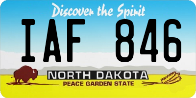 ND license plate IAF846