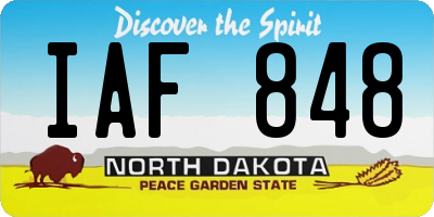 ND license plate IAF848
