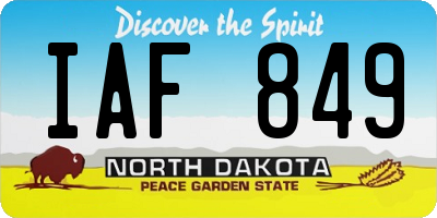 ND license plate IAF849