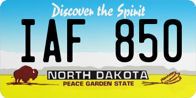 ND license plate IAF850