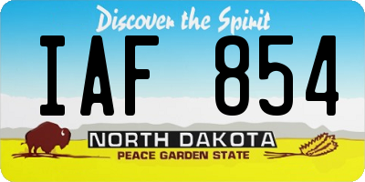 ND license plate IAF854
