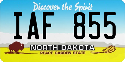 ND license plate IAF855