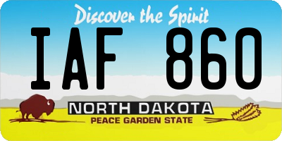 ND license plate IAF860