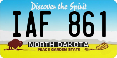ND license plate IAF861