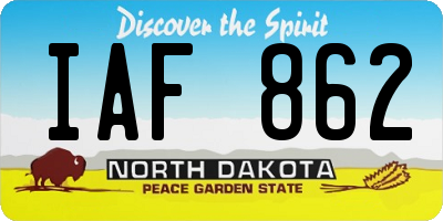 ND license plate IAF862