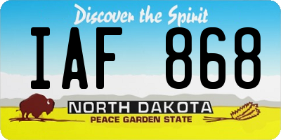 ND license plate IAF868