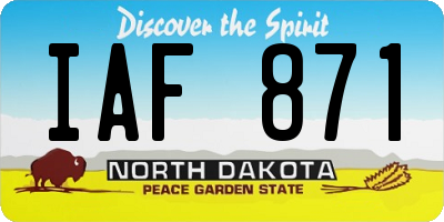 ND license plate IAF871