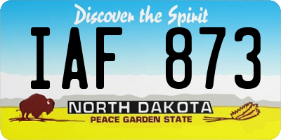 ND license plate IAF873