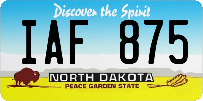 ND license plate IAF875