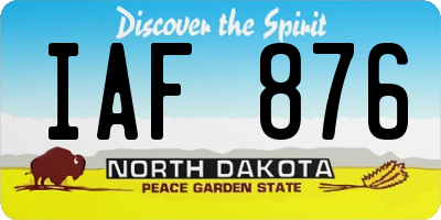 ND license plate IAF876