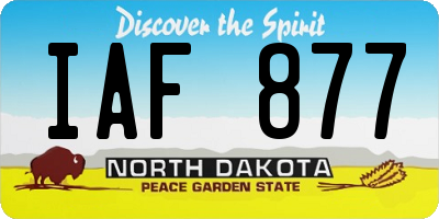ND license plate IAF877