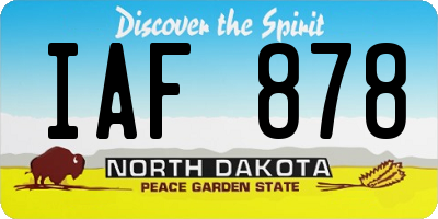 ND license plate IAF878