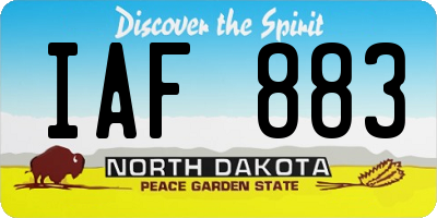 ND license plate IAF883