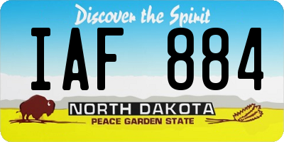 ND license plate IAF884
