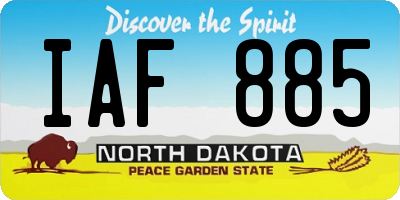 ND license plate IAF885