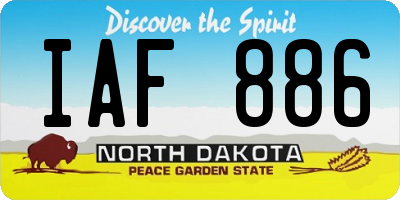 ND license plate IAF886