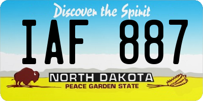 ND license plate IAF887