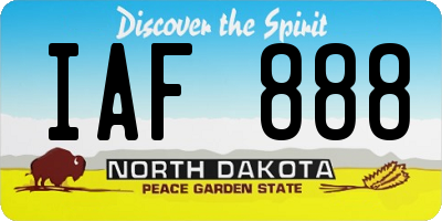 ND license plate IAF888