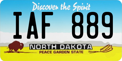 ND license plate IAF889