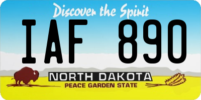 ND license plate IAF890
