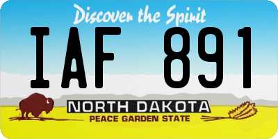 ND license plate IAF891