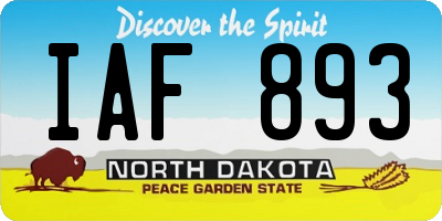 ND license plate IAF893