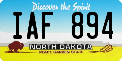 ND license plate IAF894