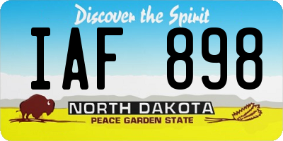 ND license plate IAF898