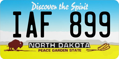 ND license plate IAF899