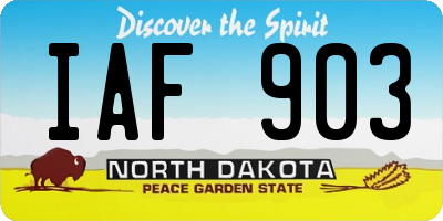 ND license plate IAF903