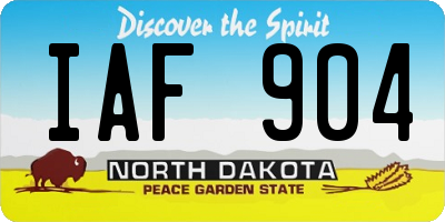 ND license plate IAF904