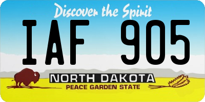 ND license plate IAF905