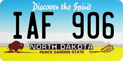 ND license plate IAF906
