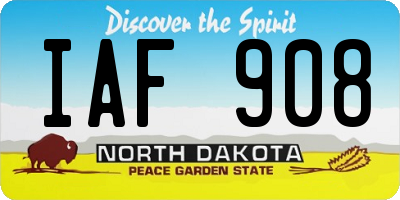 ND license plate IAF908