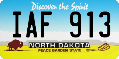 ND license plate IAF913