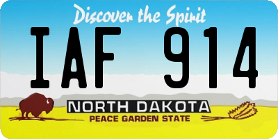ND license plate IAF914