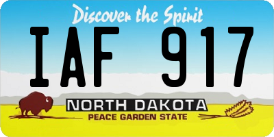 ND license plate IAF917