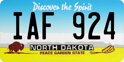 ND license plate IAF924