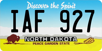 ND license plate IAF927