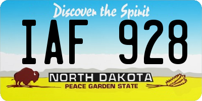 ND license plate IAF928