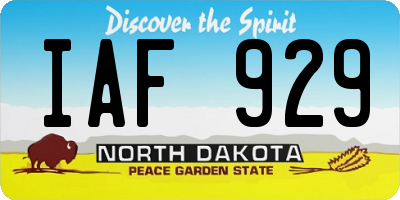 ND license plate IAF929