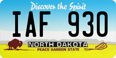 ND license plate IAF930