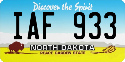 ND license plate IAF933