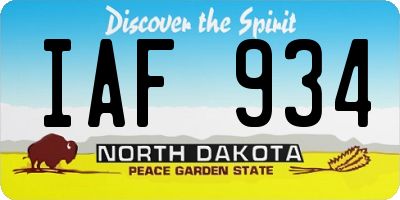 ND license plate IAF934