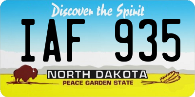 ND license plate IAF935
