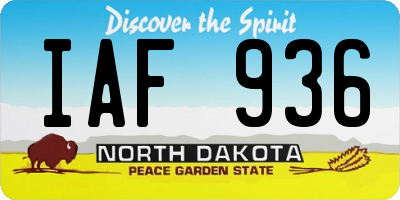 ND license plate IAF936