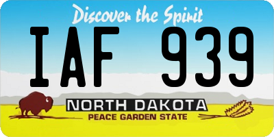 ND license plate IAF939