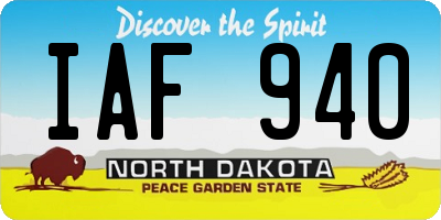 ND license plate IAF940