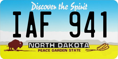 ND license plate IAF941