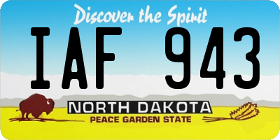 ND license plate IAF943
